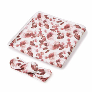Fleur Baby Jersey Wrap & Topknot Set-Snuggle Hunny