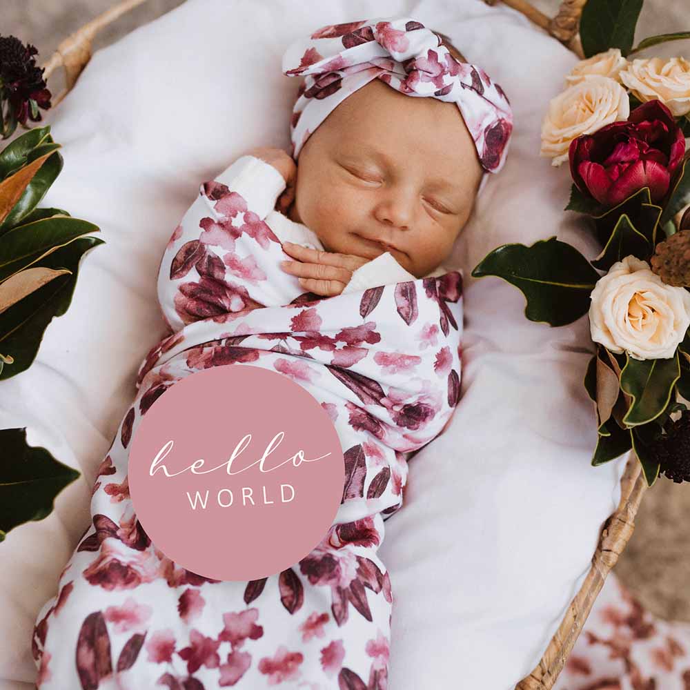 Fleur Jersey Wrap Birth Announcement Set-Snuggle Hunny