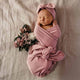 Jewel Pink Baby Jersey Wrap & Topknot Set - Thumbnail 5