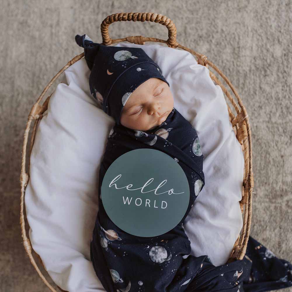 Milky Way Jersey Wrap Birth Announcement Set - View 4