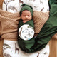 Olive Baby Jersey Wrap & Beanie Set - Thumbnail 3