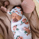 Rosebud Baby Jersey Wrap & Topknot Set - Thumbnail 10