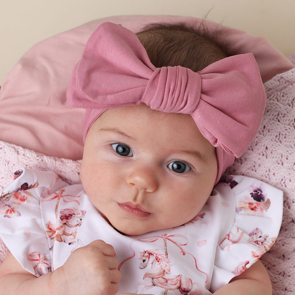 Jewel Pink Organic Oversized Bow - View 4