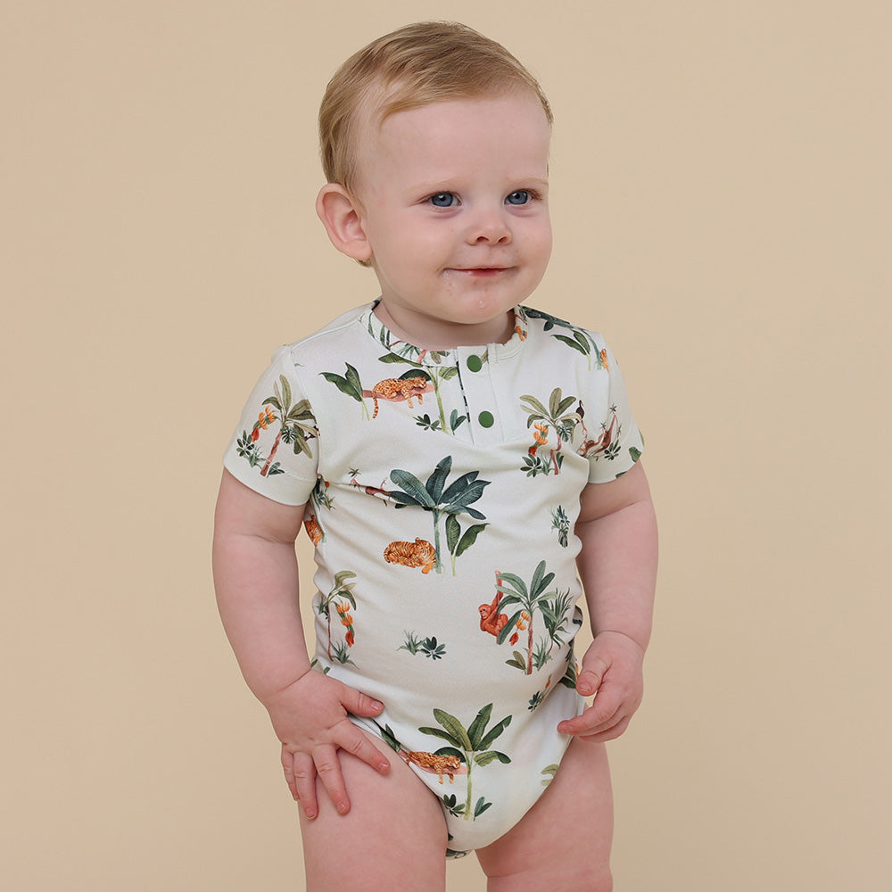Jungle Short Sleeve Organic Bodysuit - View 2