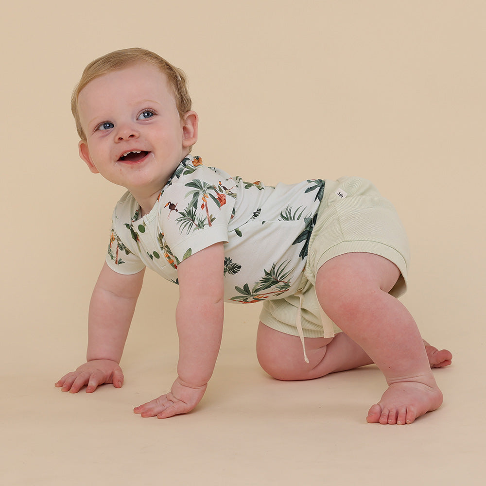 Jungle Short Sleeve Organic Bodysuit - View 6