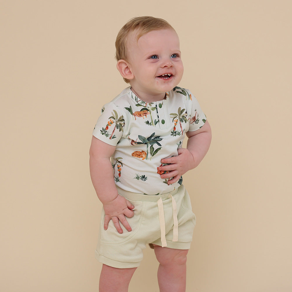 Jungle Short Sleeve Organic Bodysuit - View 10