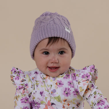 Lavender Organic Baby Knit Beanie | Snuggle Hunny