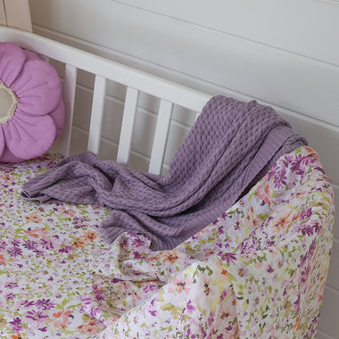 Lavender Diamond Knit Organic Baby Blanket | Snuggle Hunny