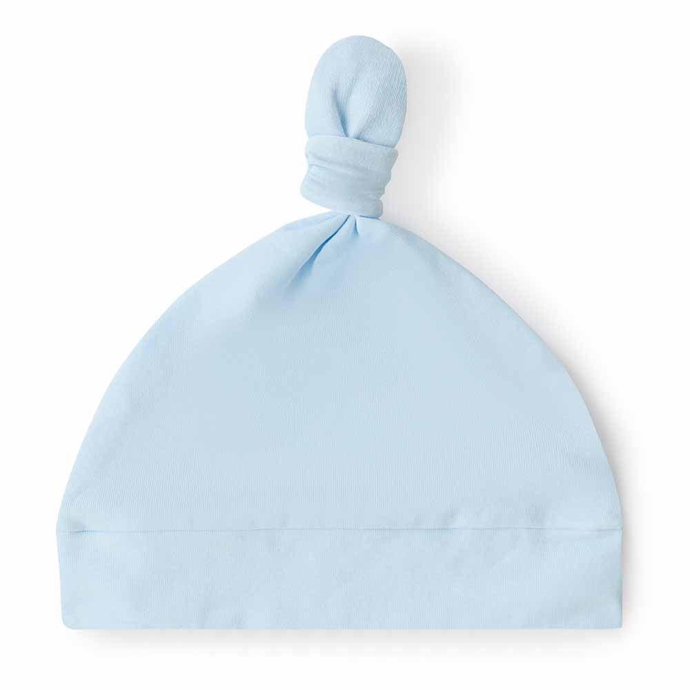 Baby Blue Organic Knotted Beanie-Snuggle Hunny