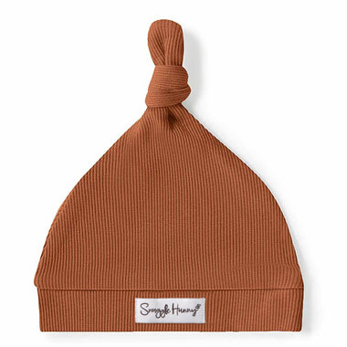 Biscuit Ribbed Organic Knotted Beanie-Snuggle Hunny