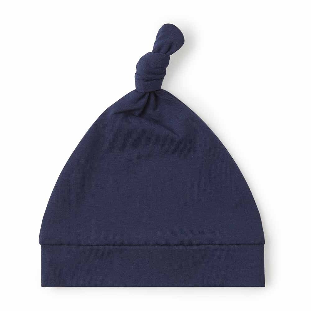 Navy Organic Knotted Baby Beanie | Snuggle Hunny