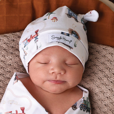 Trains Organic Knotted Beanie | Snuggle Hunny