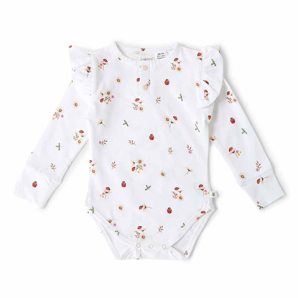 Ladybug Long Sleeve Organic Baby Bodysuit | Snuggle Hunny