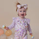 Lavender Rib Long Sleeve Organic Bodysuit with Frill - Thumbnail 1