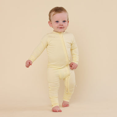 Lemon Sorbet Organic Snugglesuit Convertible Romper | Snuggle Hunny