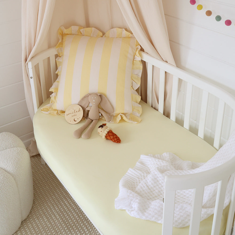 Lemon Sorbet Organic Fitted Cot Sheet - View 1