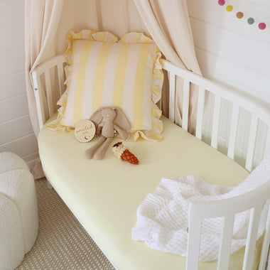 Lemon Sorbet Organic Fitted Cot Sheet | Snuggle Hunny