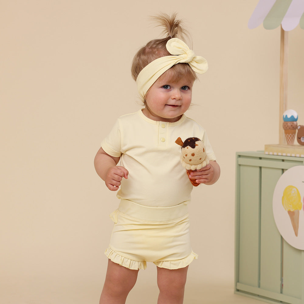 Lemon Sorbet Short Sleeve Organic Bodysuit - View 1