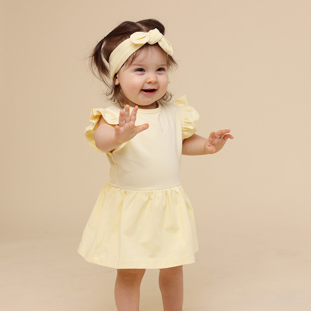 Lemon Sorbet Short Sleeve Organic Dress - View 1