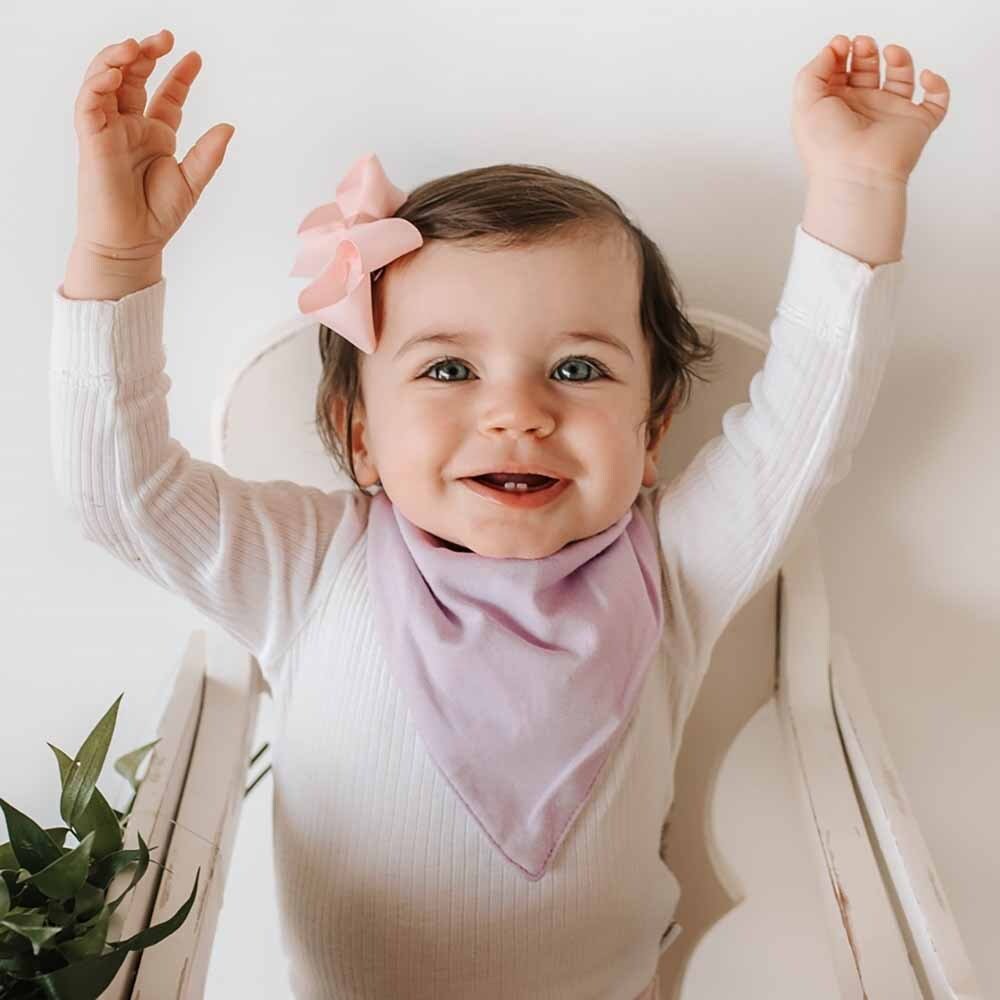 Lilac Organic Baby Bandana Dribble Bib | Snuggle Hunny