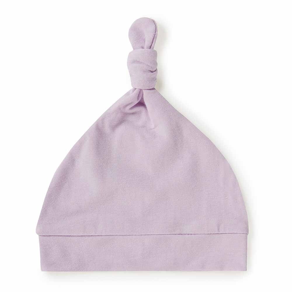 Lilac Organic Knotted Beanie-Snuggle Hunny