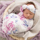 Lilac Skies Baby Jersey Wrap & Topknot Set-Snuggle Hunny
