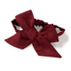 Burgundy Pre-Tied Linen Bow - Baby & Toddler - Thumbnail 2