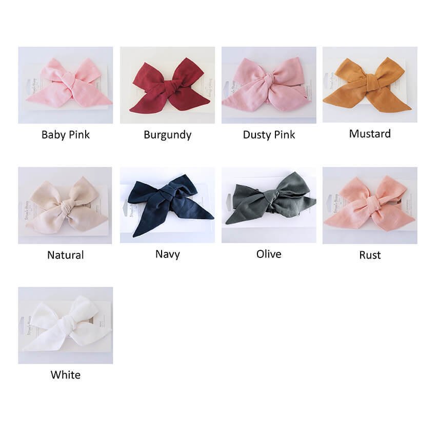 Linen Pre-Tied Bow Headband 3 Pack - View 2