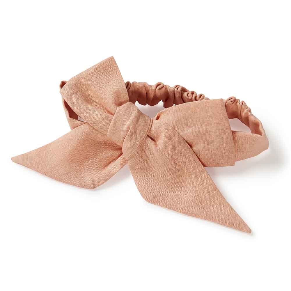 Rust Pre-Tied Linen Bow - Baby & Toddler - View 2