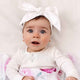 White Pre-Tied Linen Bow - Baby & Toddler - Thumbnail 3