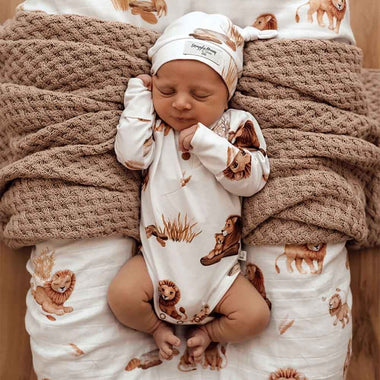 Lion Long Sleeve Organic Bodysuit-Snuggle Hunny