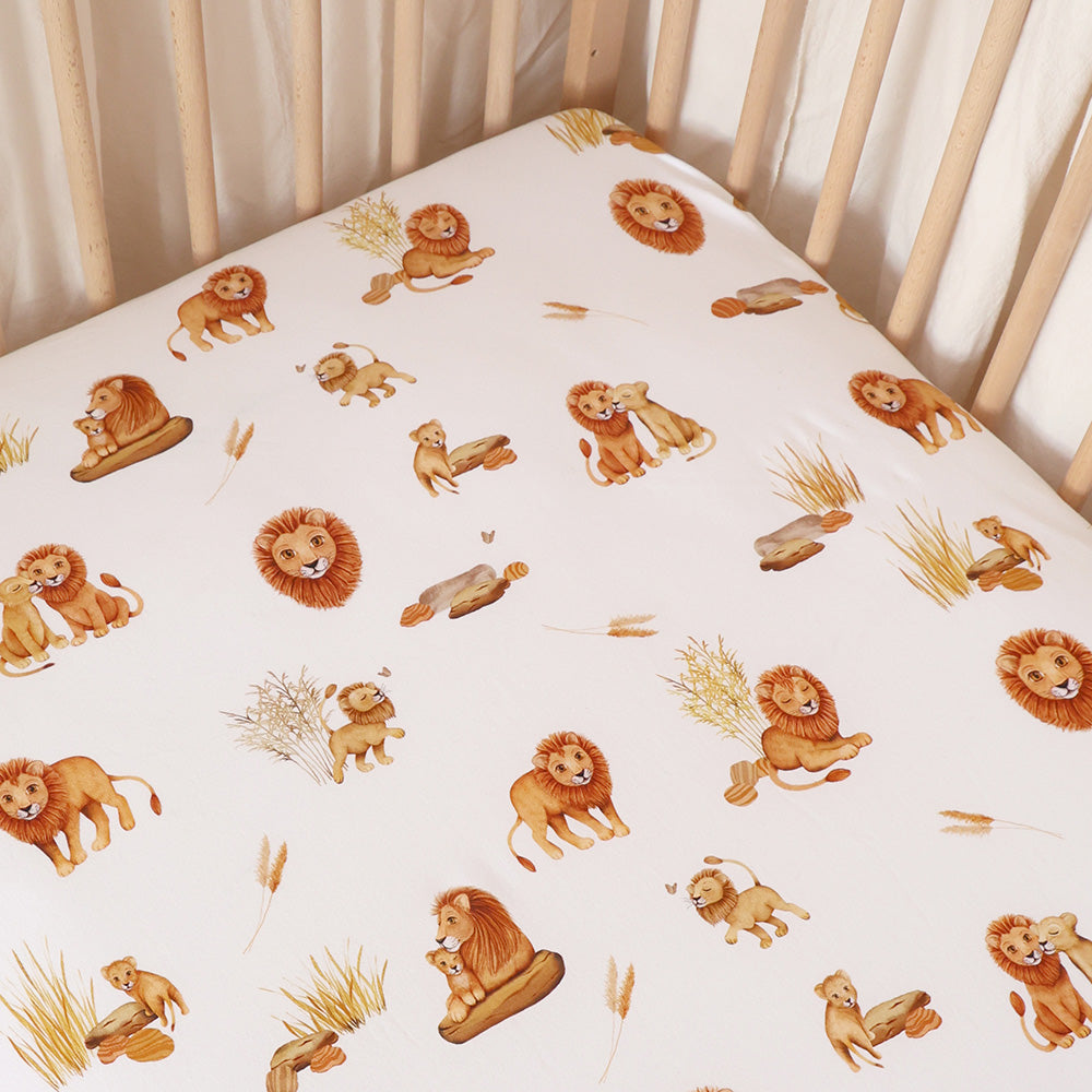 Lion Organic Fitted Cot Sheet - View 2