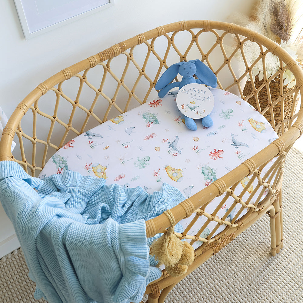 Little Subs Organic Bassinet Sheet / Change Pad Cover - View 1