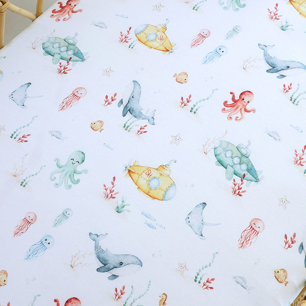 Little Subs Organic Bassinet Sheet / Change Pad Cover - View 2