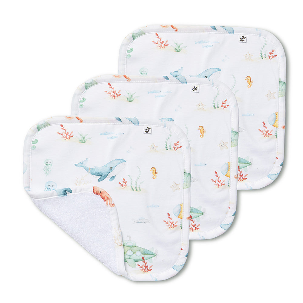 Little Subs Organic Wash Cloths - 3 Pack - View 1