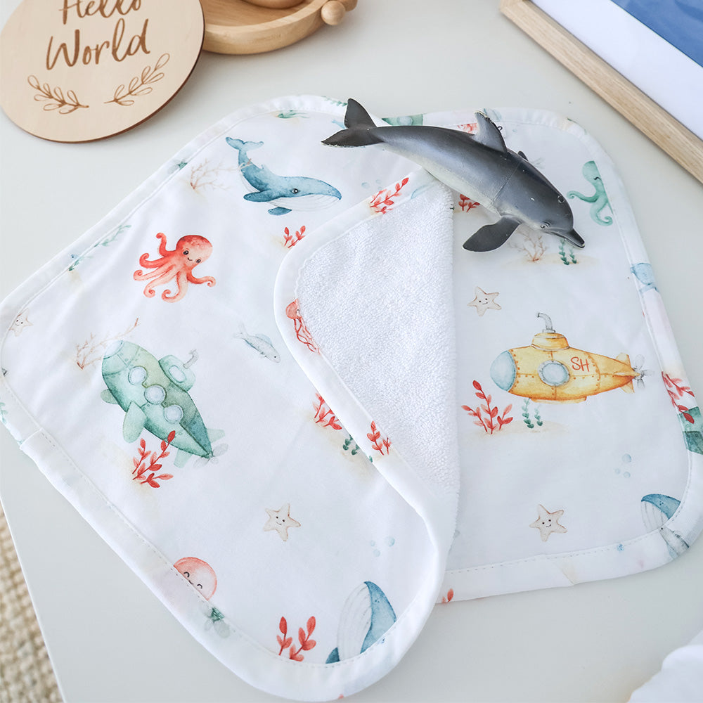 Little Subs Organic Wash Cloths - 3 Pack - View 2