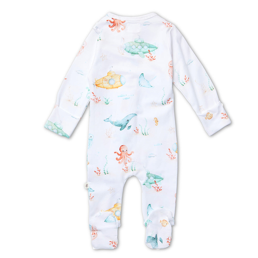 Little Subs Organic Snuggle Sleepsuit Zip Footie - View 7