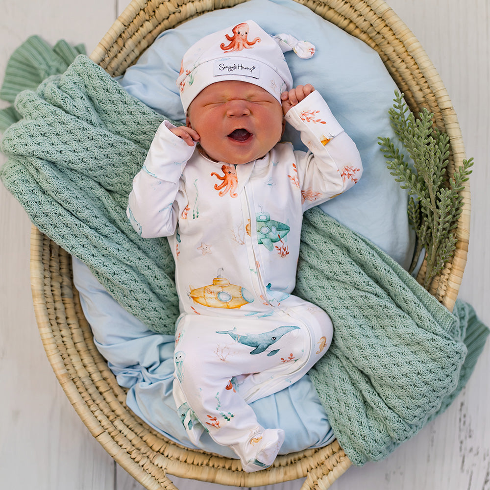 Little Subs Organic Snuggle Sleepsuit Zip Footie - View 1
