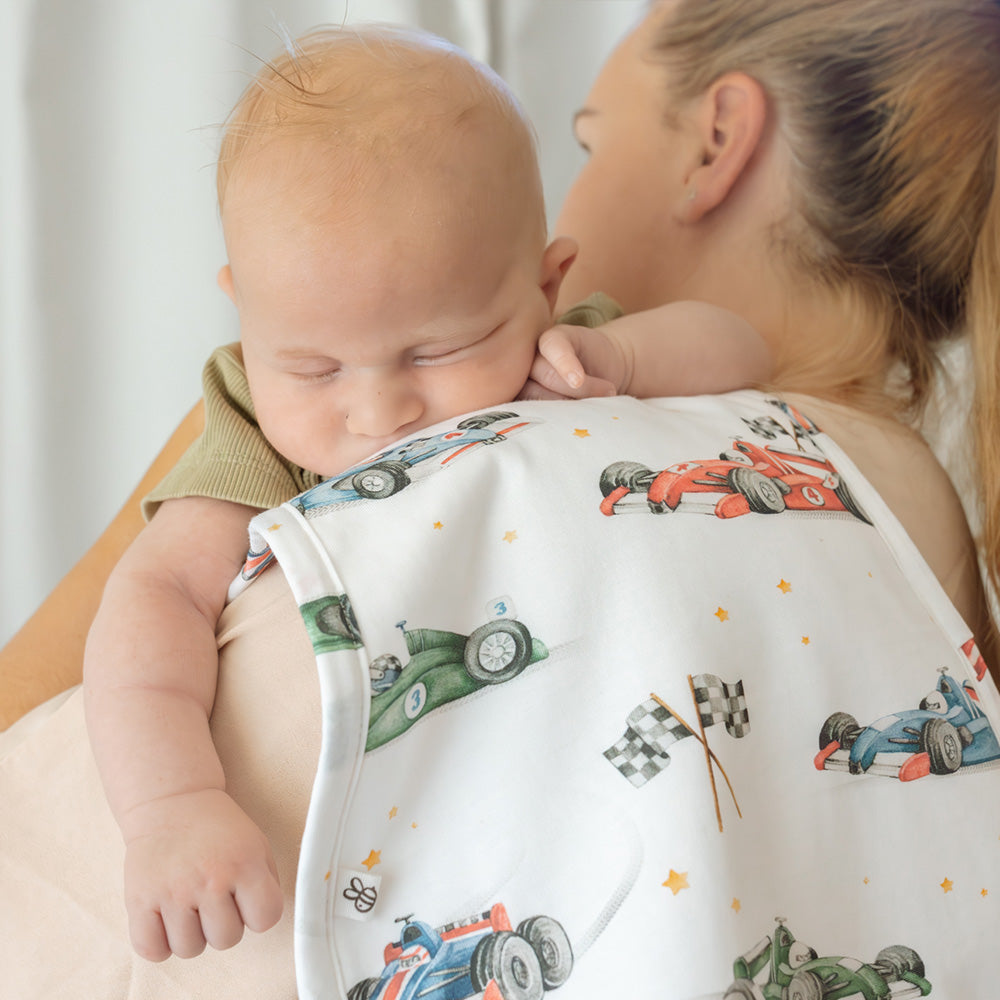 Little Racers Organic Cotton Burp Cloth - View 1