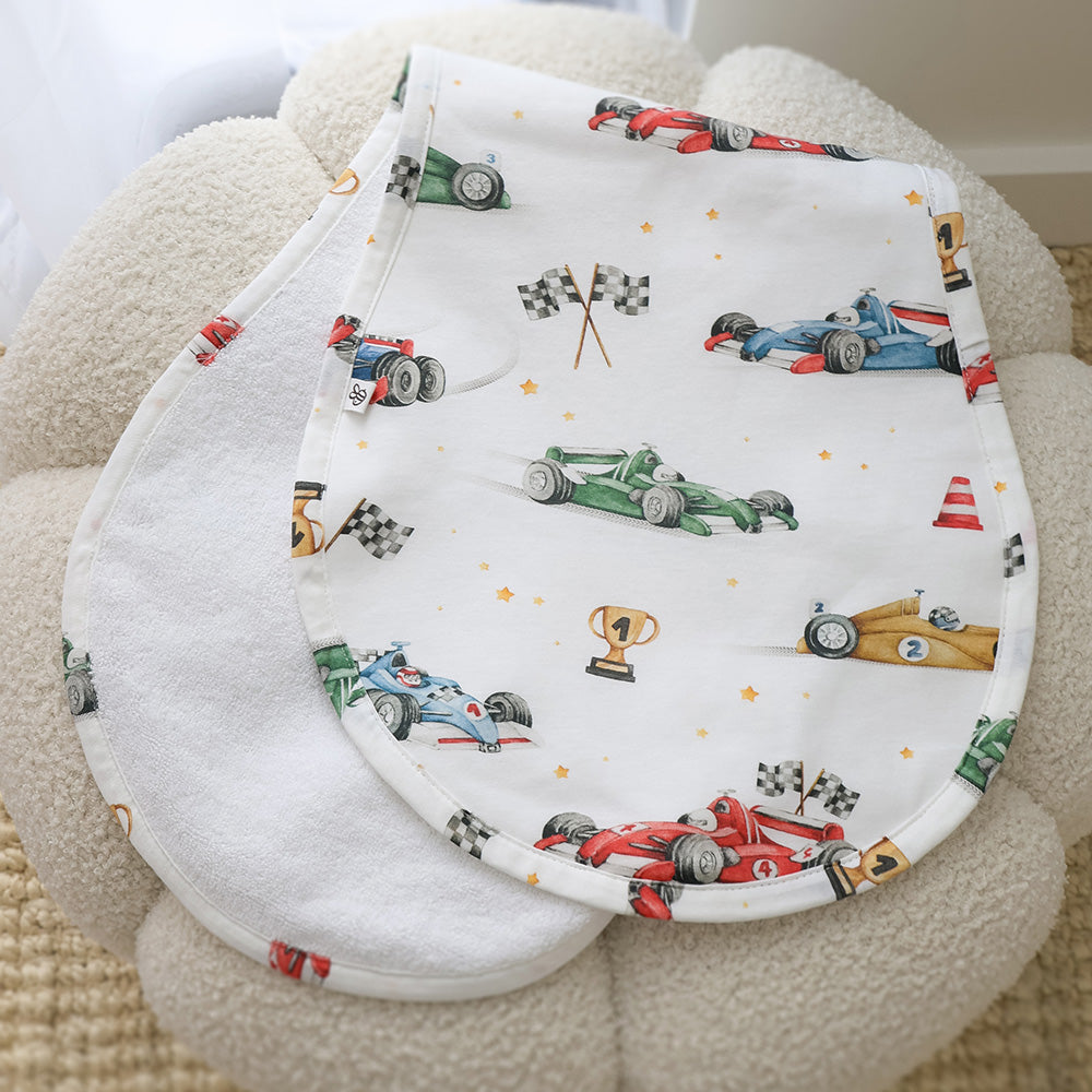 Little Racers Organic Cotton Burp Cloth - View 7
