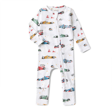 Little Racers Organic Snugglesuit Convertible Romper| Snuggle Hunny