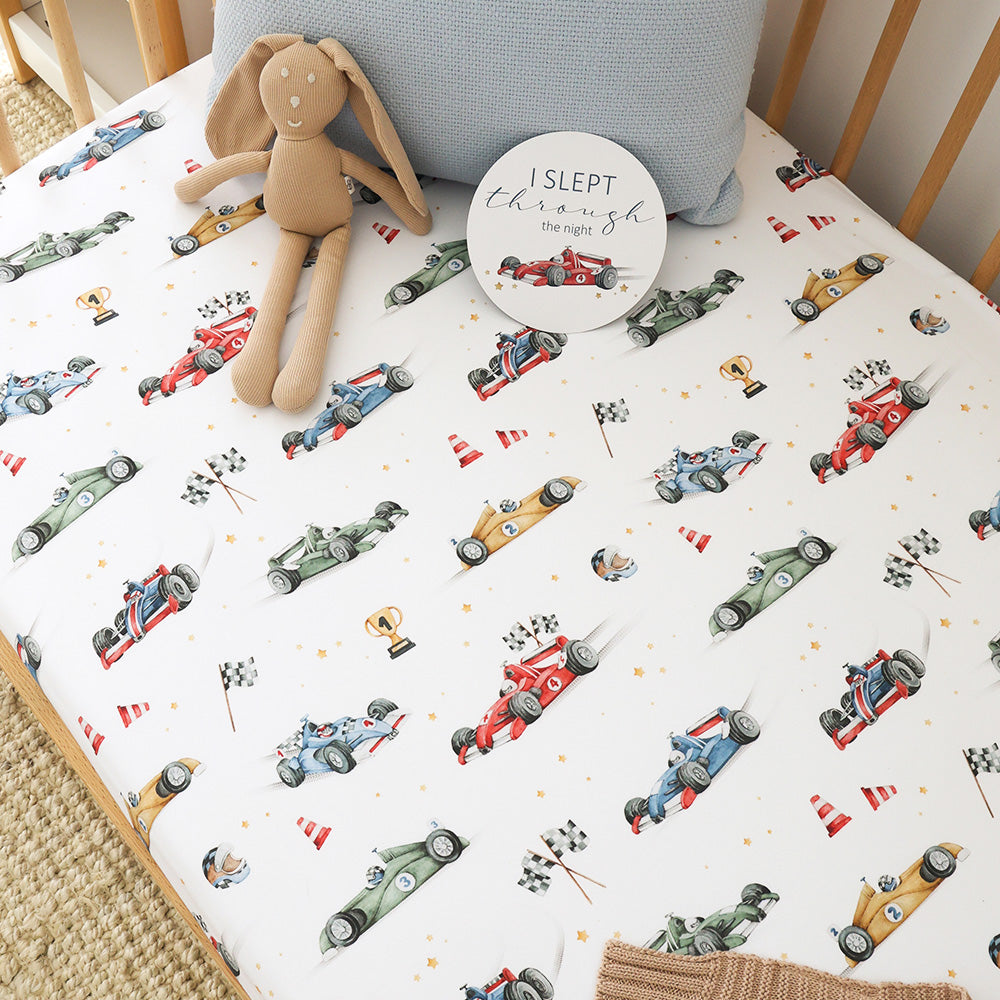Little Racers Organic Fitted Cot Sheet - View 3