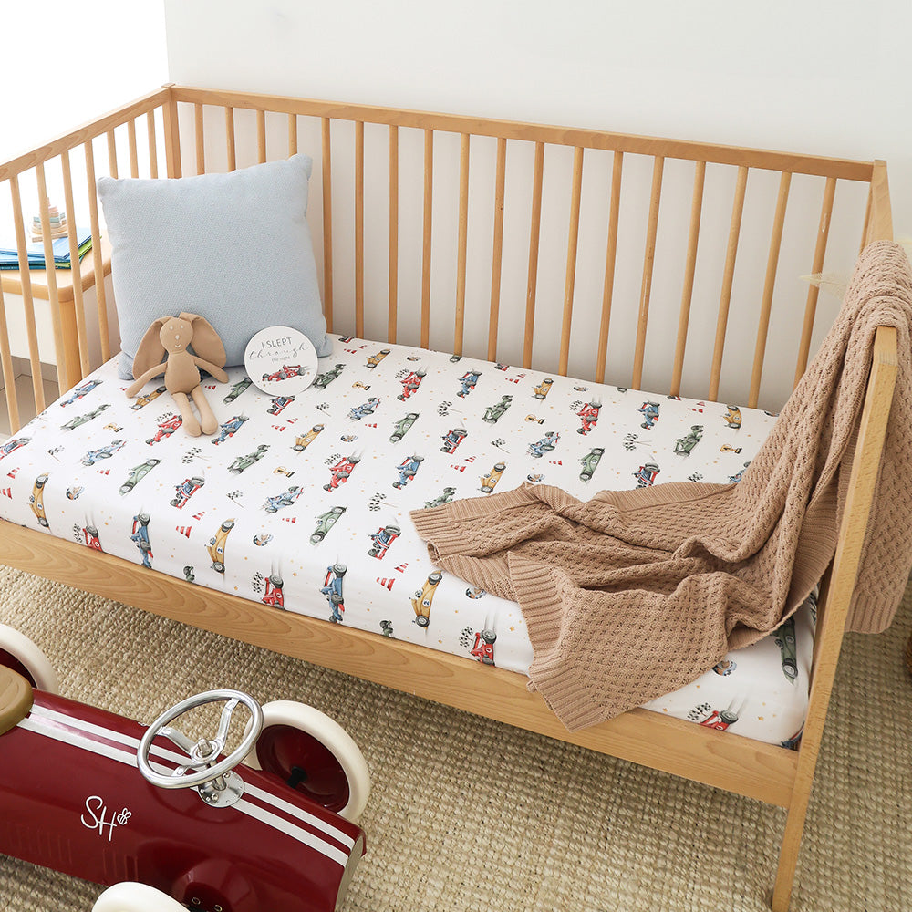 Little Racers Organic Fitted Cot Sheet - View 1