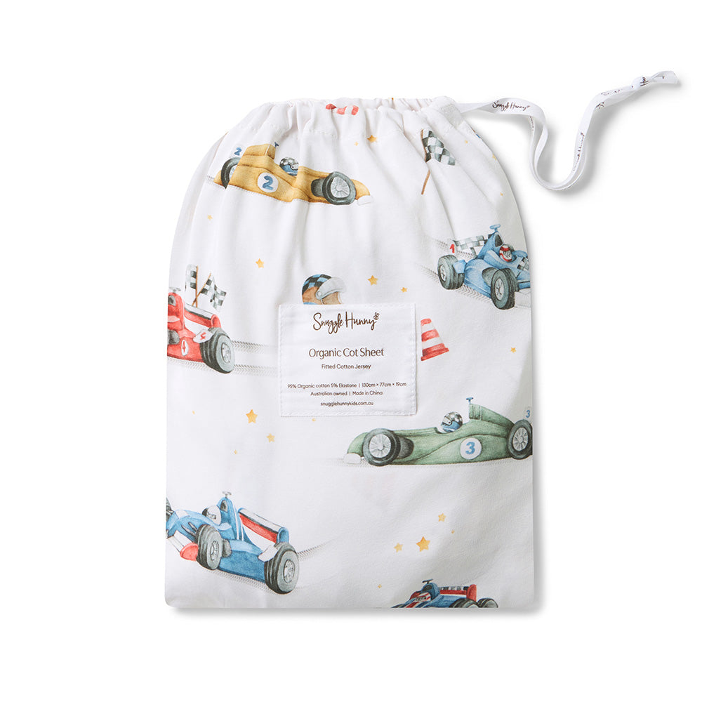 Little Racers Organic Fitted Cot Sheet - View 5