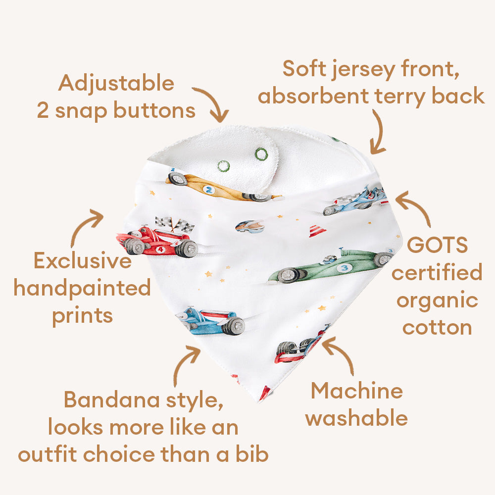 Little Racers Organic Dribble Bib - View 4