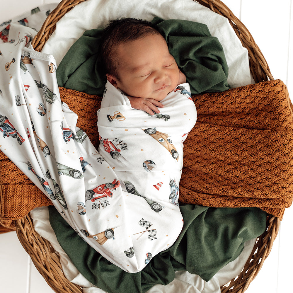 Little Racers Organic Jersey Wrap & Beanie Set - View 4