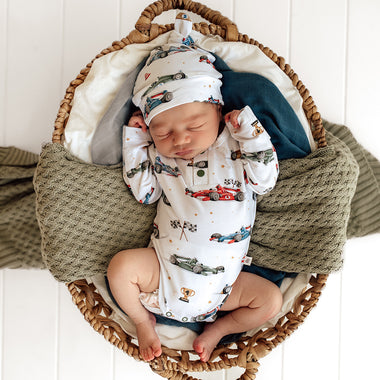 Little Racers Long Sleeve Organic Bodysuit | Snuggle Hunny