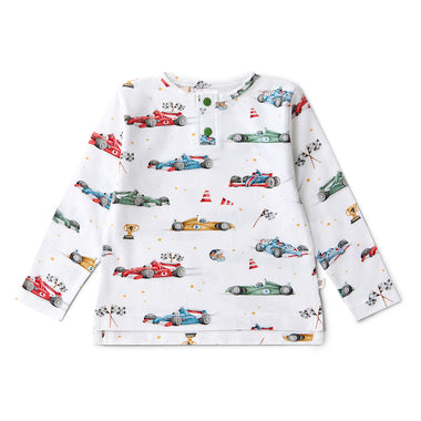 Little Racers Organic Long Sleeve Top | Snuggle Hunny
