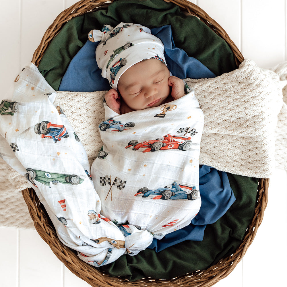 Little Racers Organic Muslin Wrap - View 1