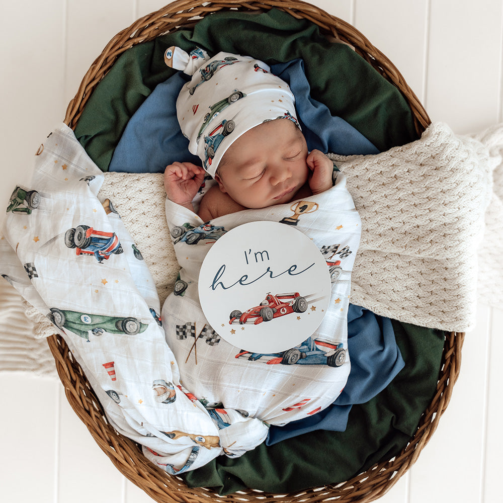 Little Racers Organic Muslin Wrap - View 3